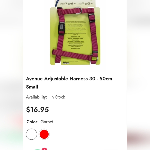 Harness and leash lot, 2 red adjustable quick harnesses, leash, Velcro vest Sz S - Picture 2 of 12